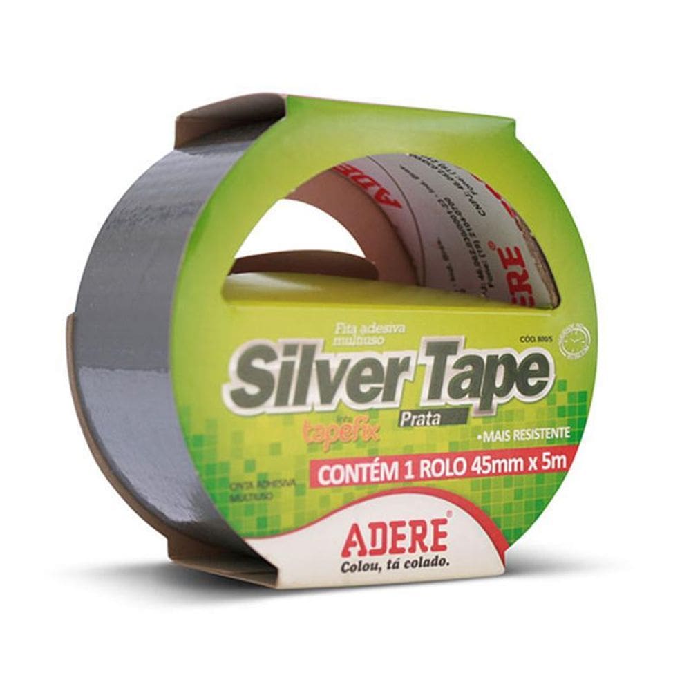 Fita adesiva multiuso Silver Tape prata 45mm x 5m Adere