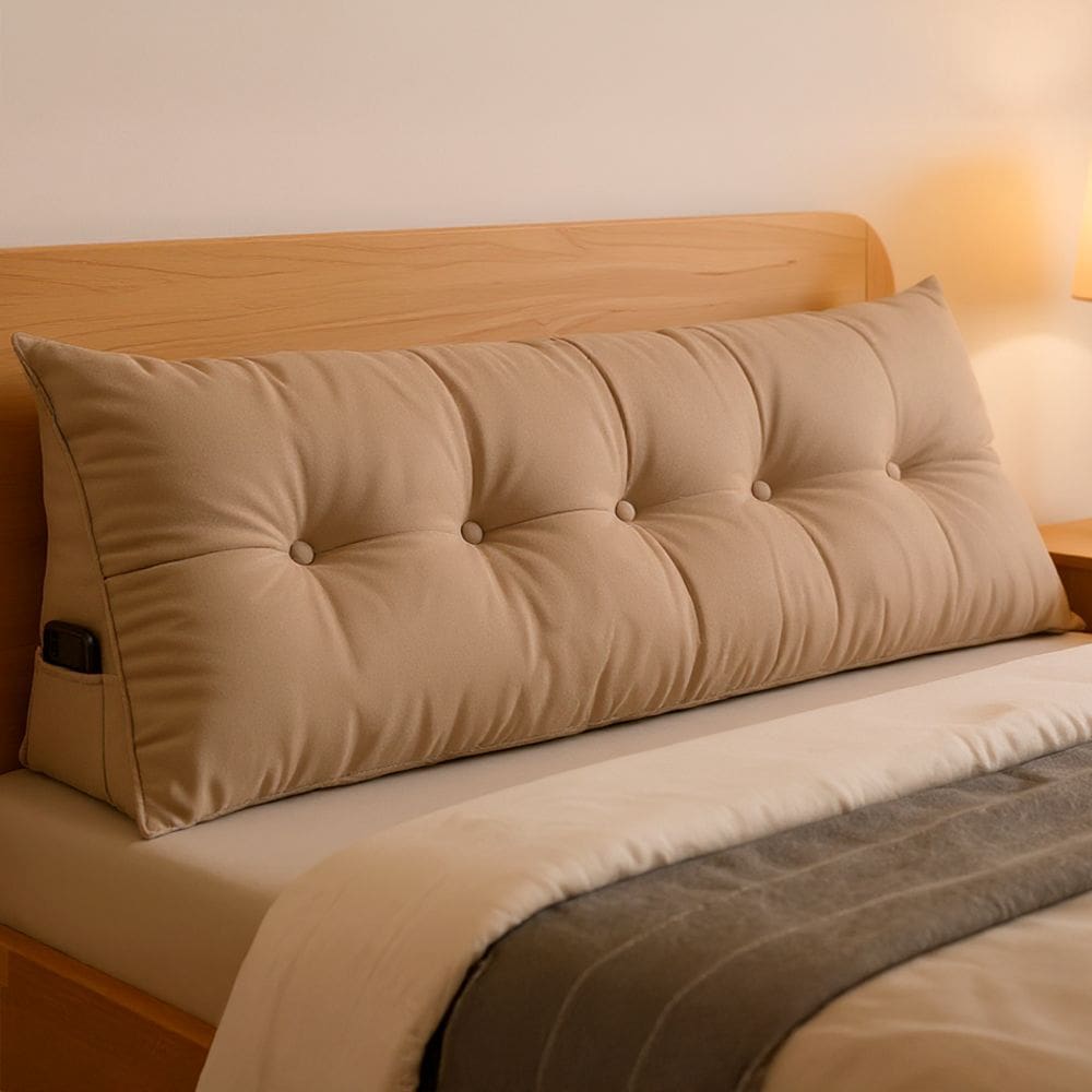 Almofada de Cabeceira Encosto Apoio para Lombar com Bolso Lateral 160x50x20 - BF Colchões