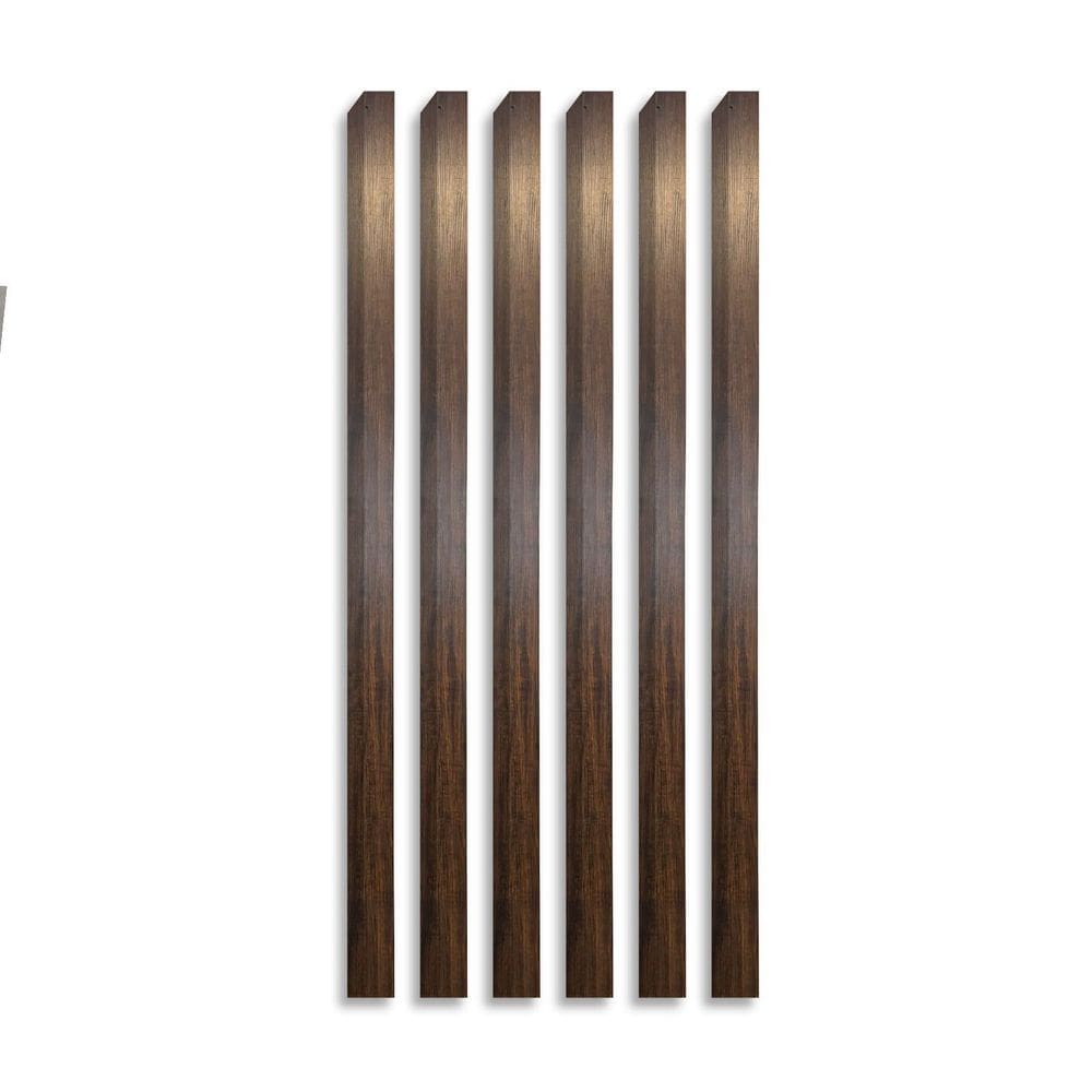 Kit 6 Divisórias Leve Decorativa Wpc 24cm X 3,5cm X 275cm 1 Caixa Formaco Decor Imbuia
