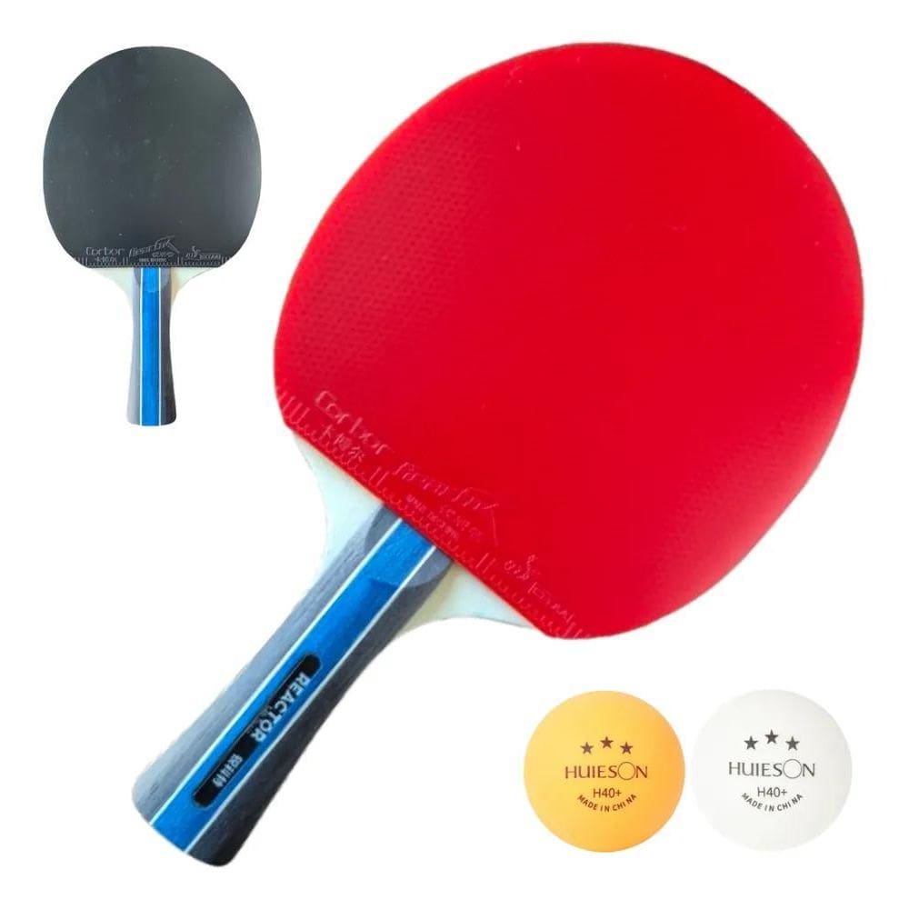 10X Raquete Ping Pong Profissional Reactor Ittf + 2 Bolas