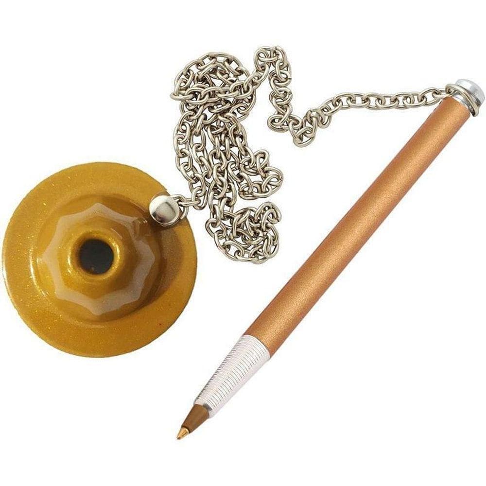 Caneta Fixa Chapéu Ouro Metalizada