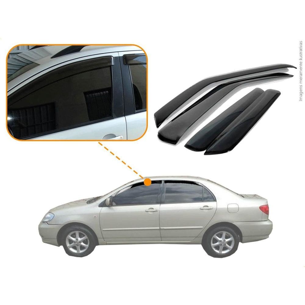 Calha Chuva Corolla Sedan 2007 4 Portas