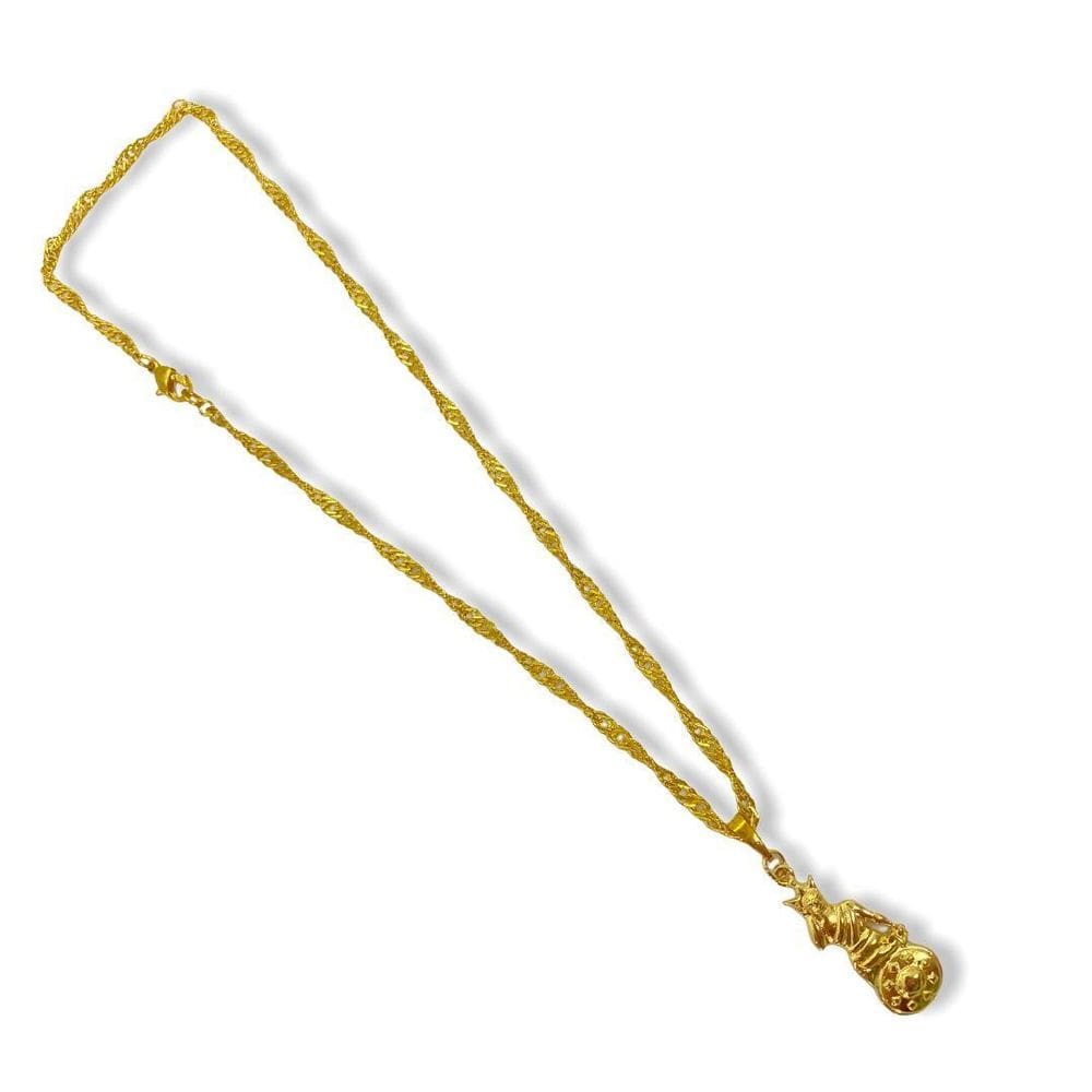 Corrente Com Pingente Obá 3,5 Cm Dourado