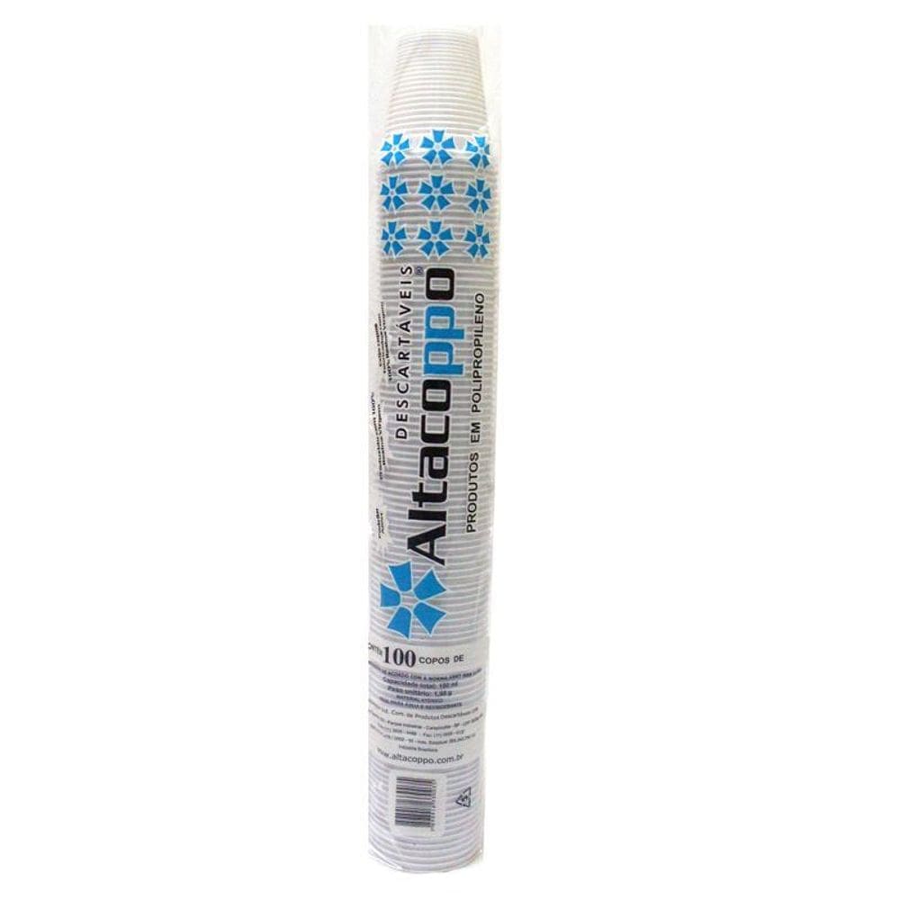 Copo plástico Super Premium Branco 200ml 100und Altacoppo