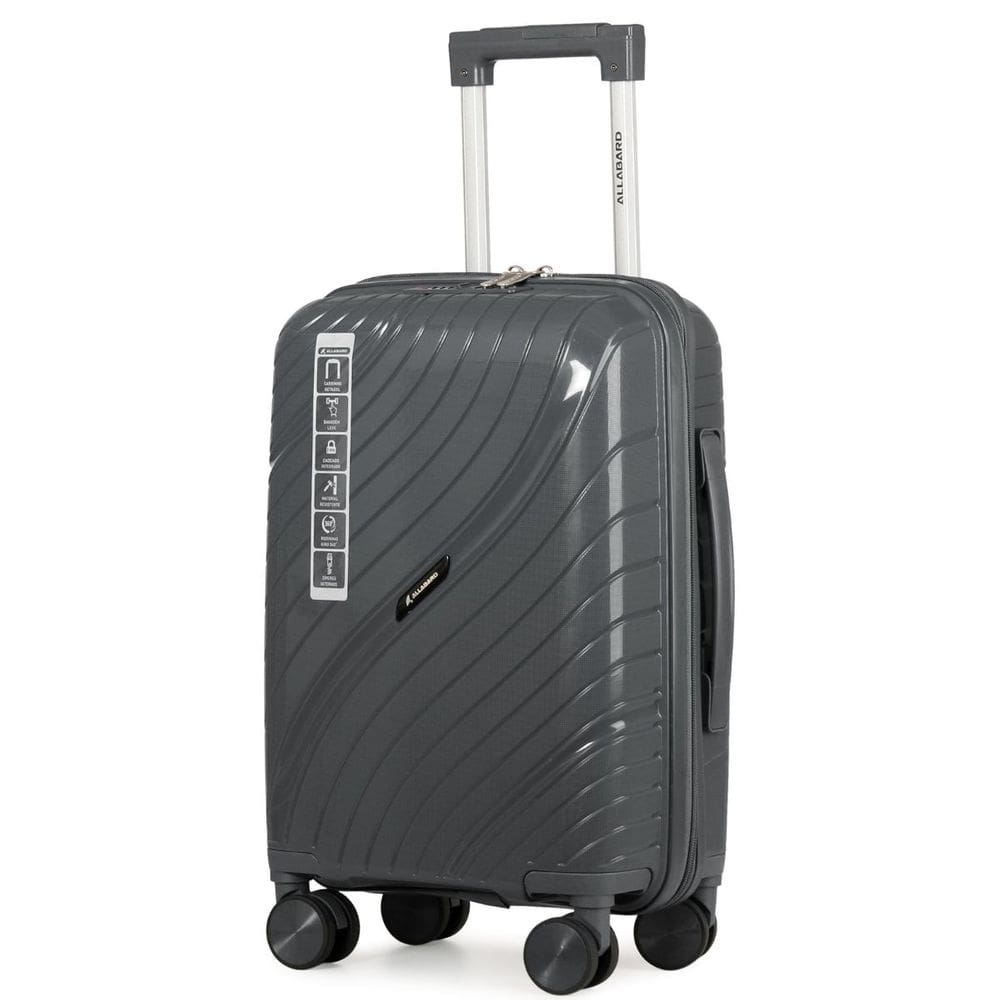 Mala de Viagem Pequena de Bordo 8kg em Polipropileno Inquebrável com Zíper Duplo Antifurto e Rodas Removíveis 360º - Allabard