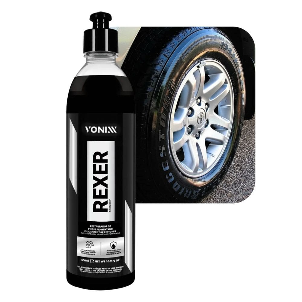 Rexer Vonixx 500ml: Restaurador Pigmentado para Pneus Brilhantes