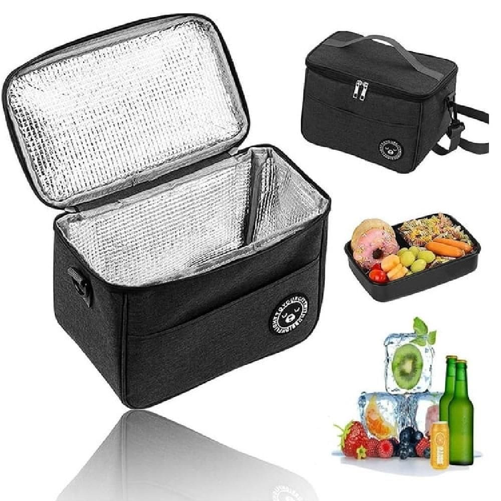 Bolsa Termica Lancheira Multiuso Frutas Bebida Marmita Trabalho Passeio Fitness Alca Ajustavel Bolso Porta Treco Preto