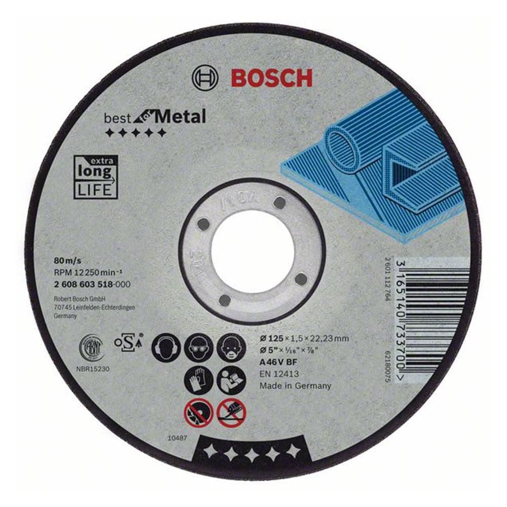 Disco de Corte Reto Para Metal Plano 14x1/8x1 - 26086.005.18 - BOSCH