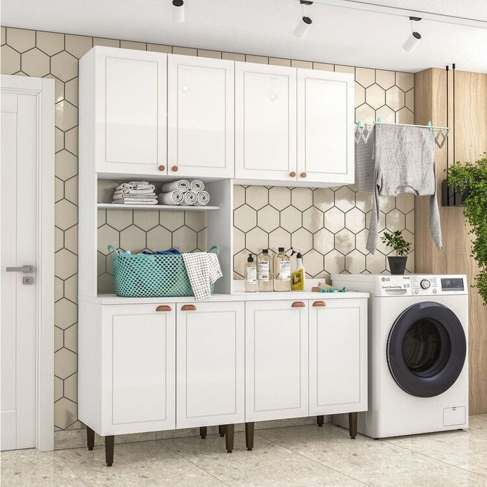 Conjunto Lavanderia 3 Peças Pérola Yescasa Branco