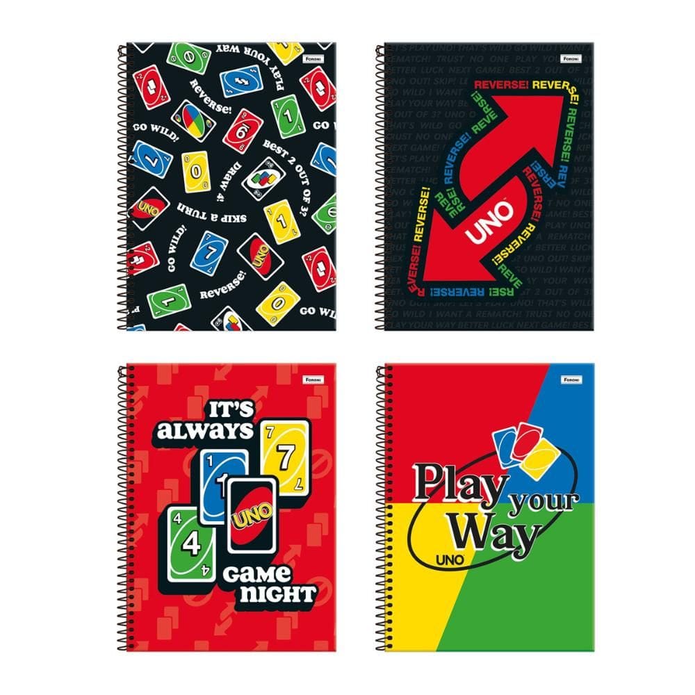 Caderno espiral universitário 1x1 80fls Uno Foroni