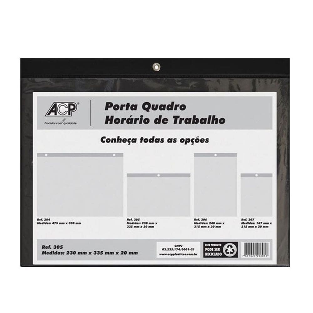 Porta quadro horário de trabalho 305 ACP
