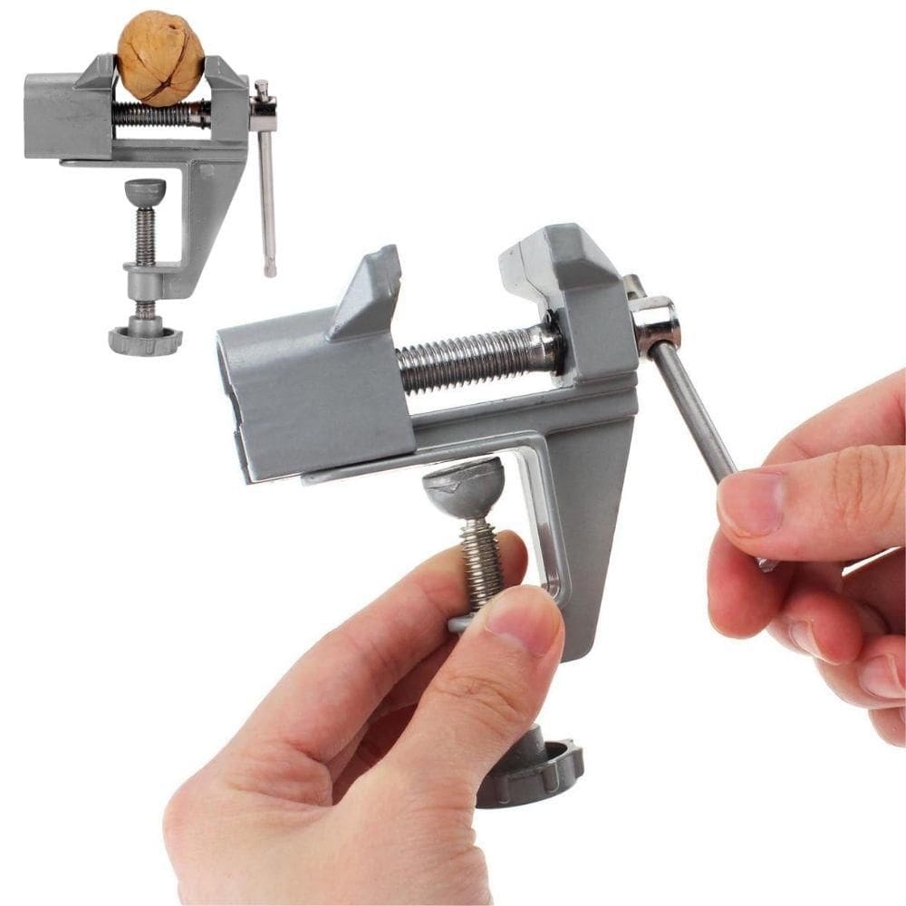 Morsa Bracadeira Torno Mini Bancada 35Mm Base Fixa Ajustavel Portatil Compacto Aco Carbono Ferramenta Carpintaria Oficin