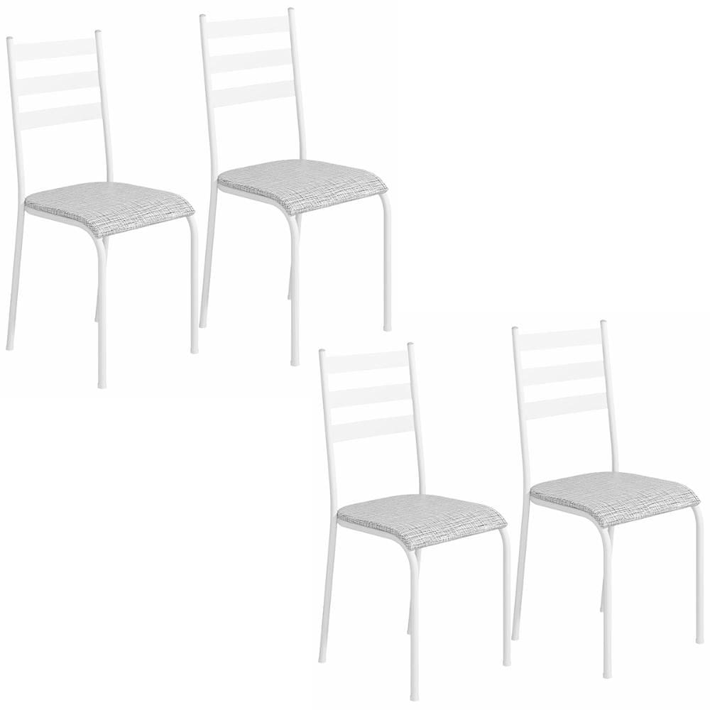 Kit 4 Cadeiras 541 Sala Jantar Cozinha Pés Aço Tubular