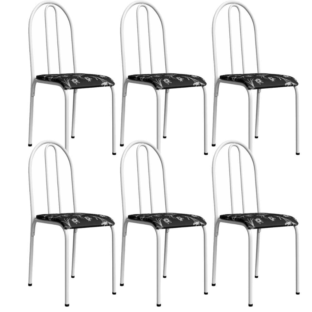 Kit 6 Cadeiras 544 Sala Jantar Cozinha Pés Aço Tubular