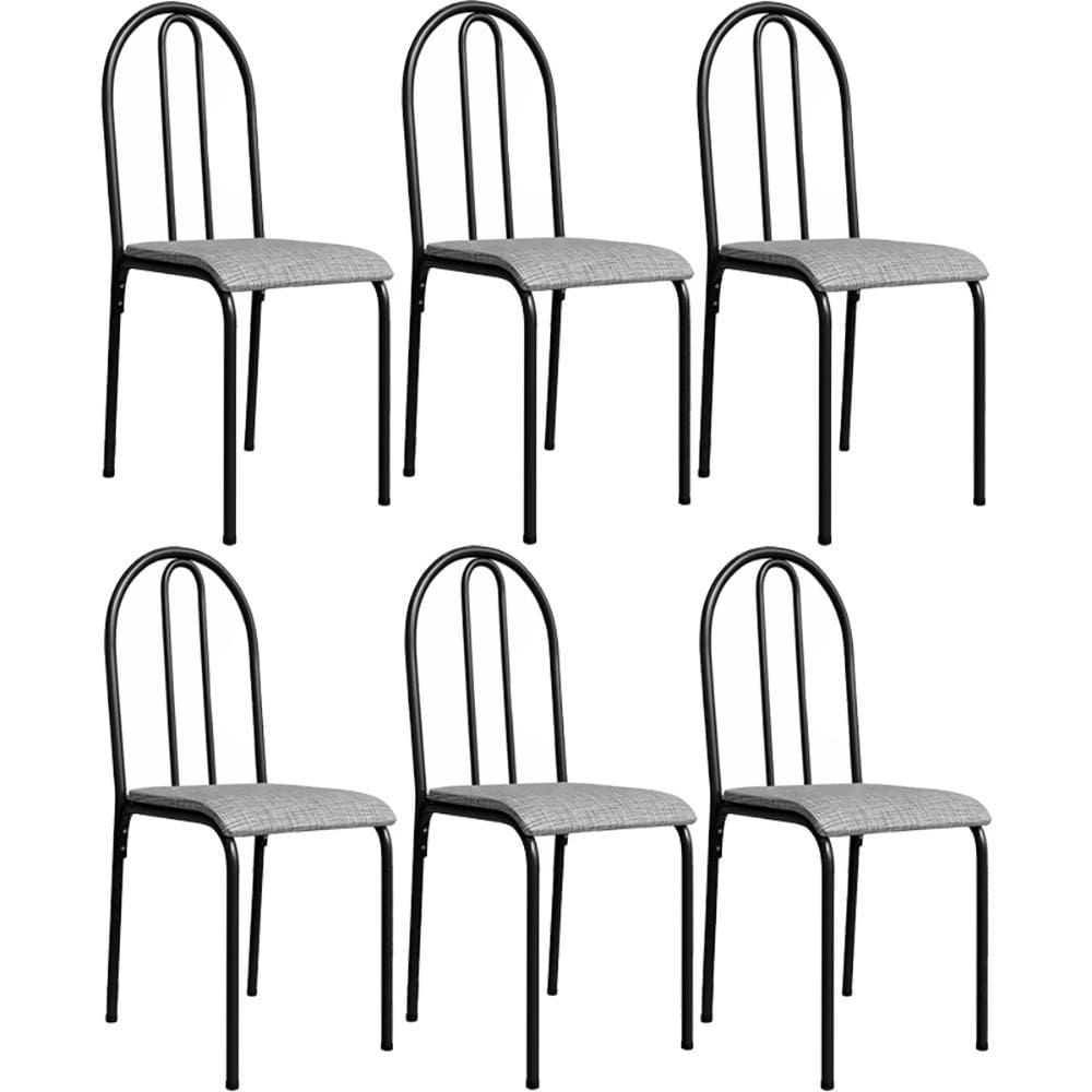 Kit 6 Cadeiras 544 Sala Jantar Cozinha Pés Aço Tubular