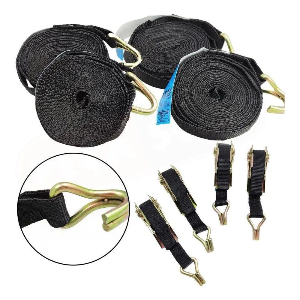 10X Kit 4 Jogos Cinta Catraca De Amarração Carga 800Kg Brad