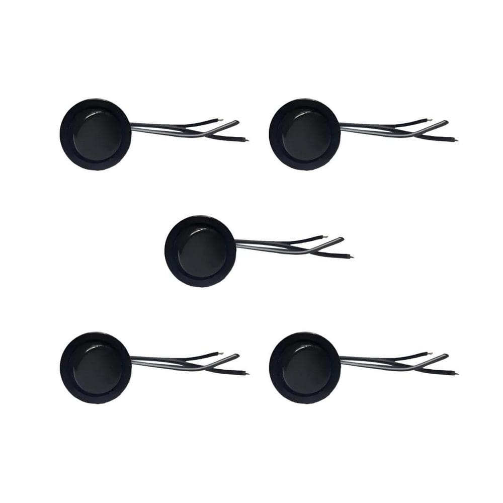 05 Interruptor Para Moveis Botão 22Mm Com Cabo 2A Preto