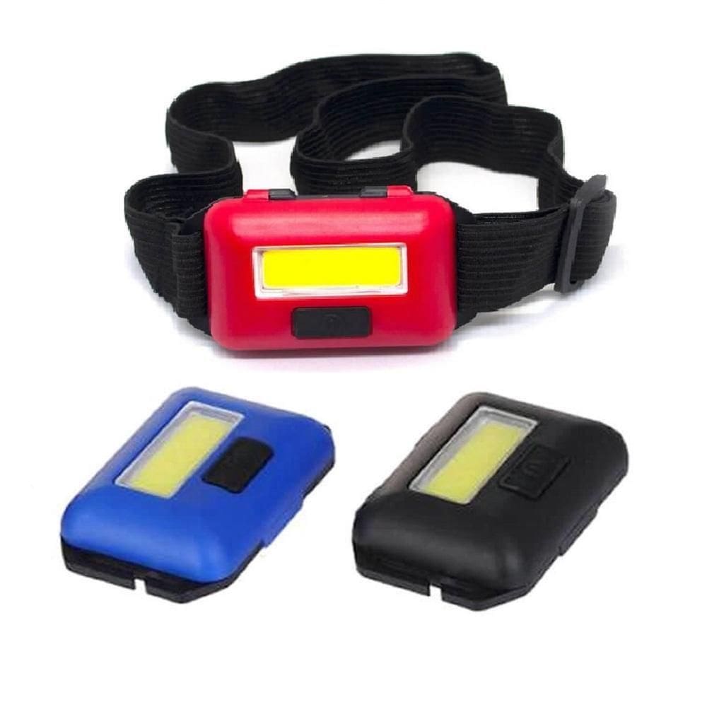 Lanterna Farol De Cabeça Multiuso Bike Moto Camping Trilha Pesca Corrida Sinalizador Testa A Pilha Azul