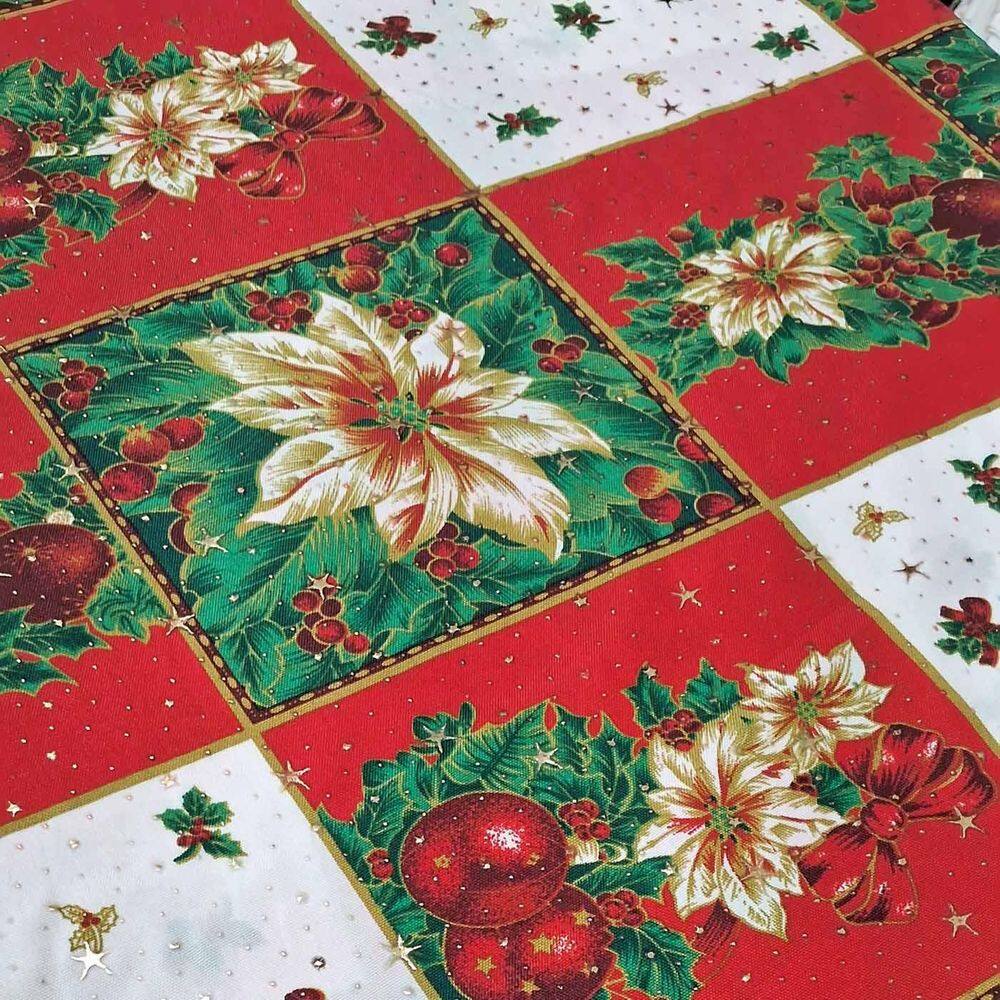 Tecido Oxford Natal Estampado Natalino Brilho Rolo 4 Metros