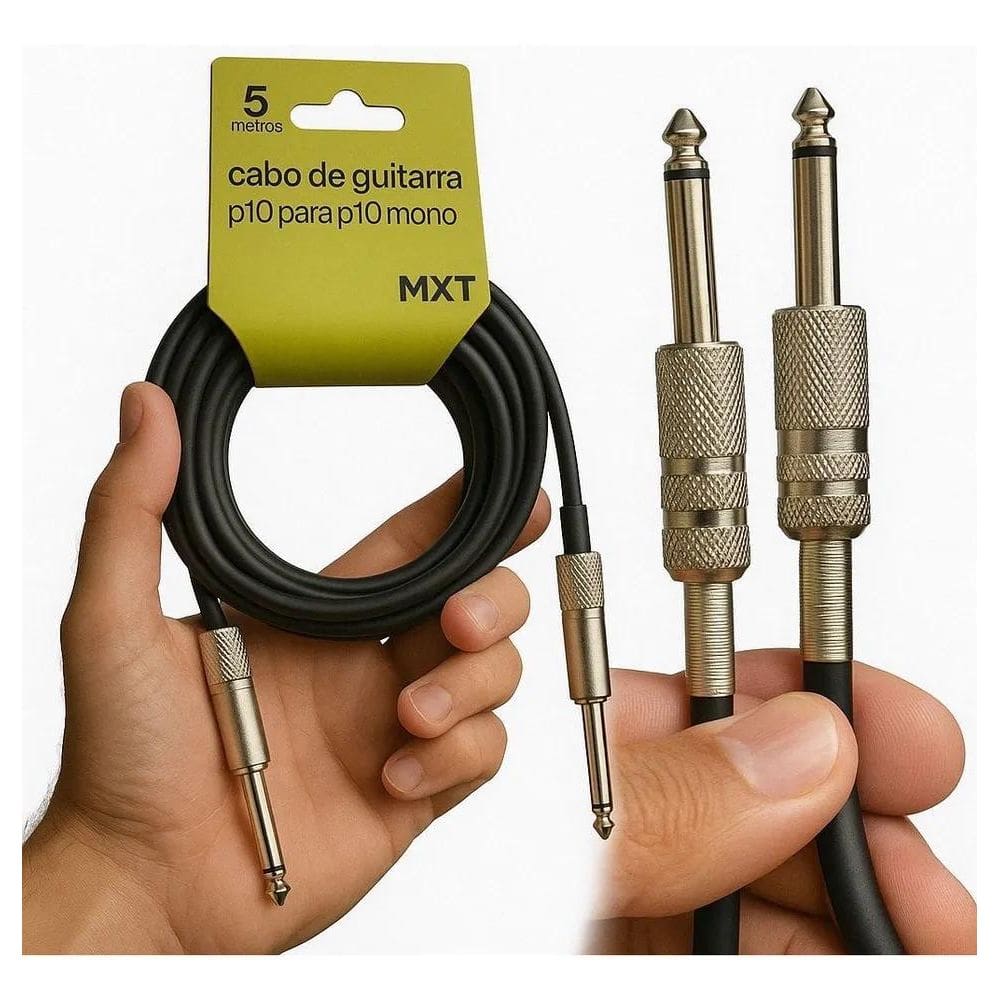10X Cabo 5 Metros Mxt - P10 X P10 Violão Guitarra Baixo Tec