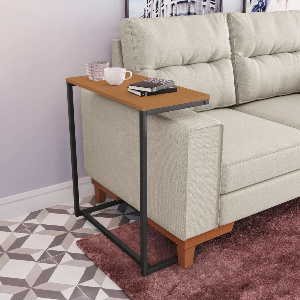 Mesa de Apoio Kappesberg Crome Industrial Canela/Preto Fosco