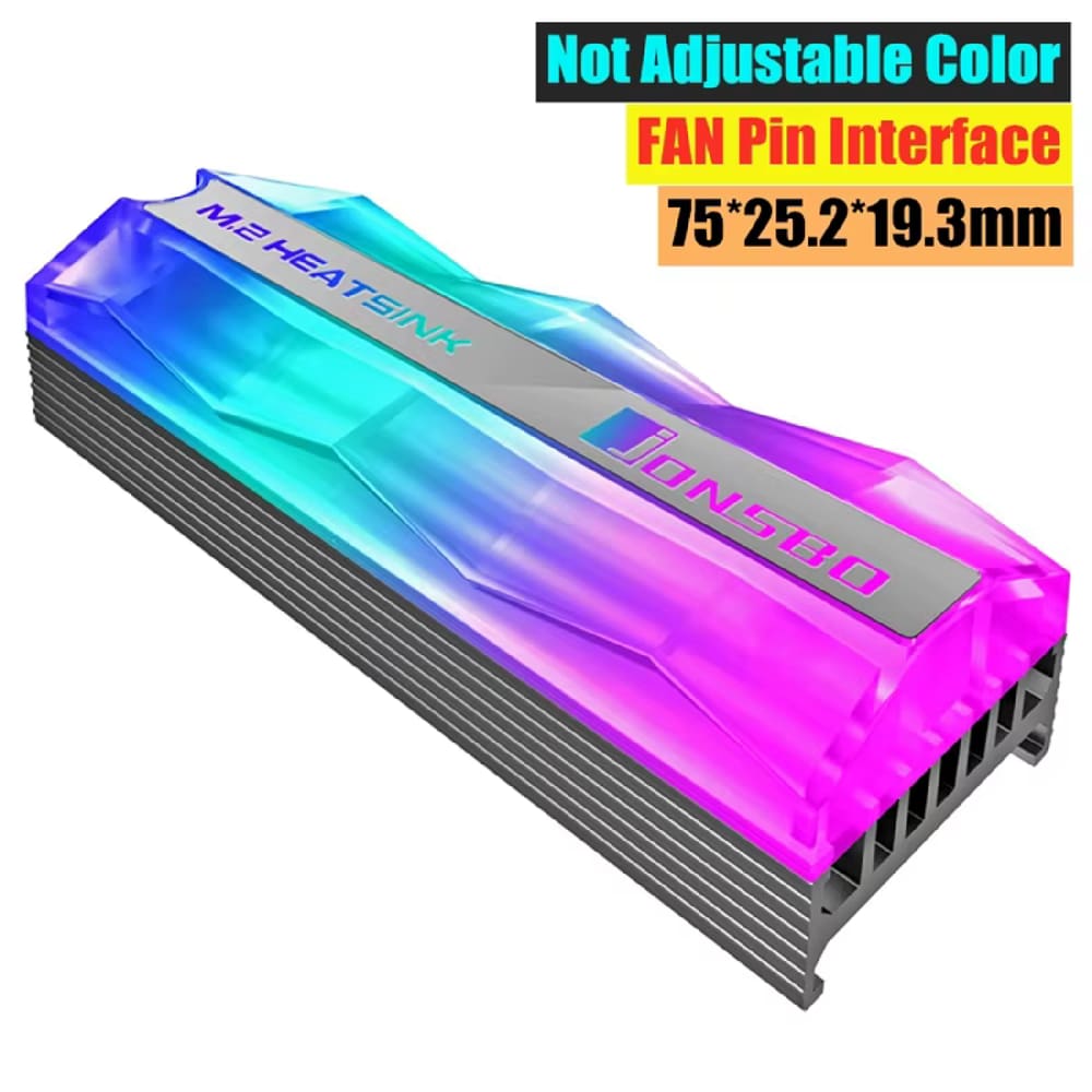 Dissipador Calor RGB Alumínio Cooler Argb Ssd M.2 2280 Luzes Coloridas