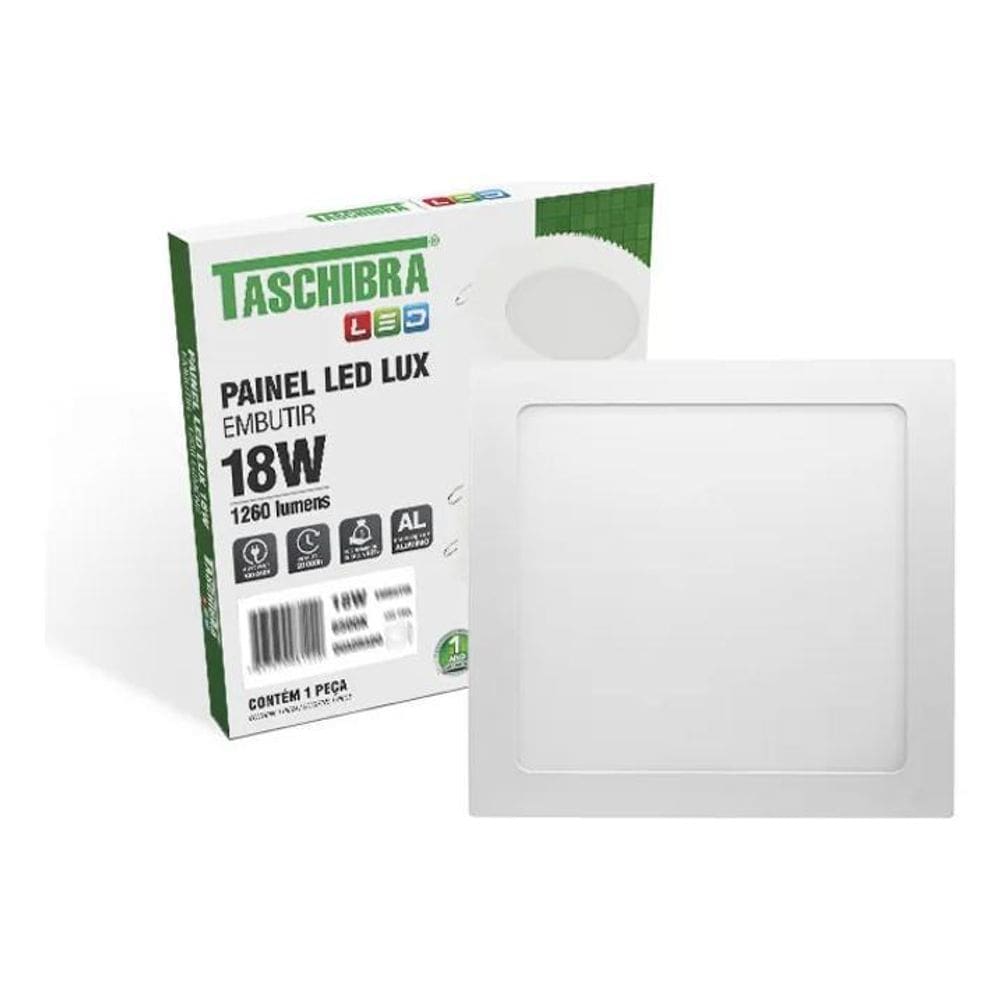 10X Painel Plafon Led Lux Quadrado Embutir 18W Bivolt Tasch