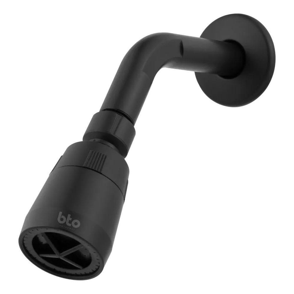 10X Ducha Fria Gás E Solar Jato Forte 4,5Cm Black Mate Abs