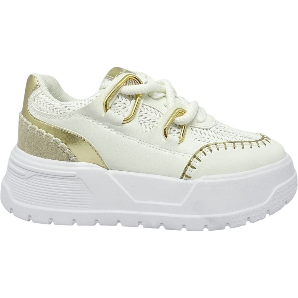 Tênis Feminino Casual Dia a Dia Passeio Trabalho Street Urban Style Com Detalhes Metalizados Ramarim 2576233