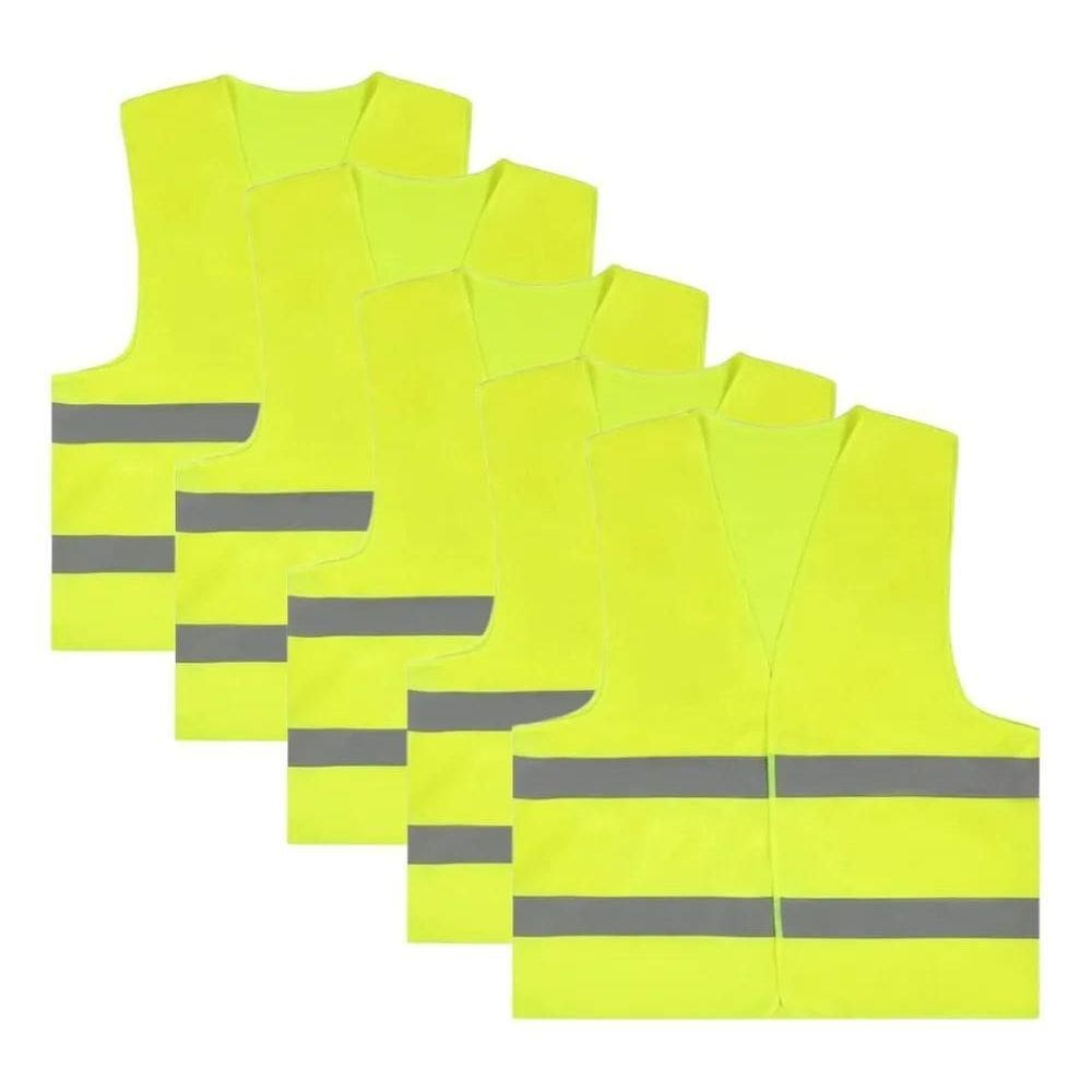 10X Kit 5 Colete Segurança Refletivo Sinalização Fluorescen
