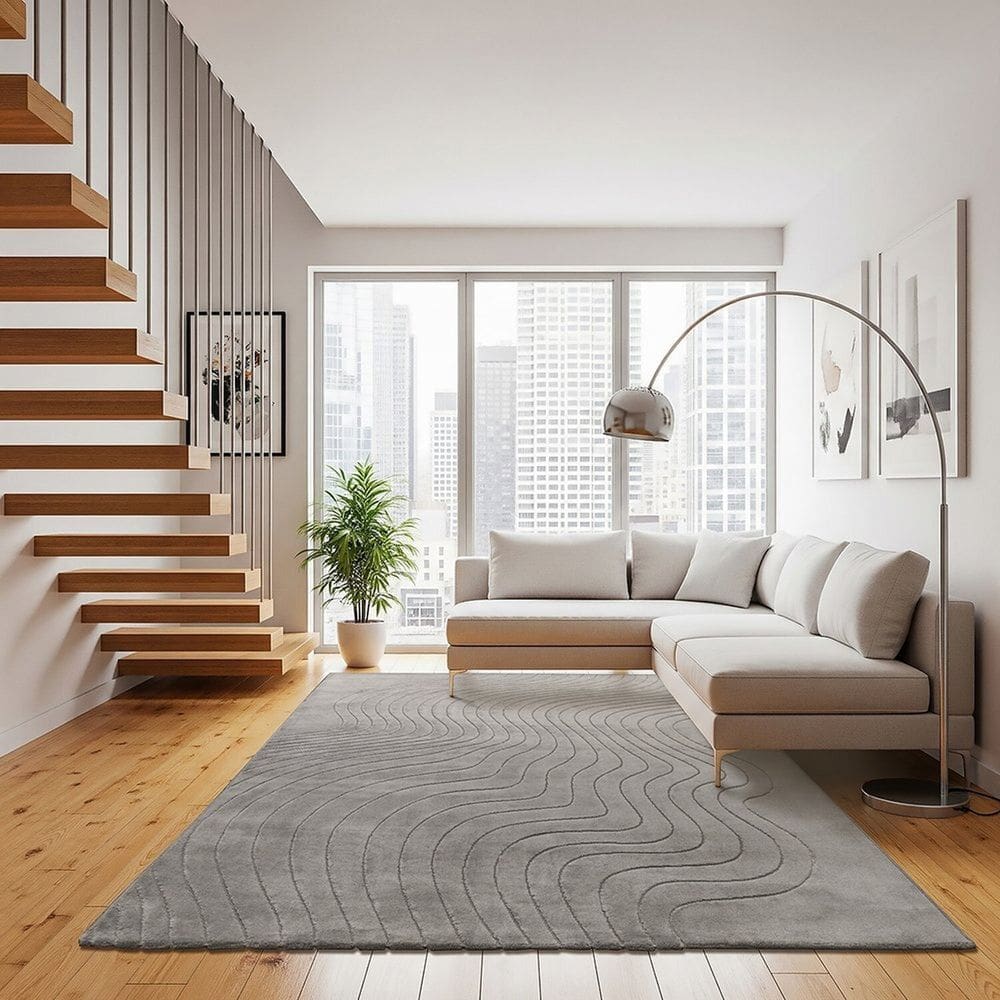 Tapete 200x250 Movimentos Curvas Cromio Tapete São Carlos