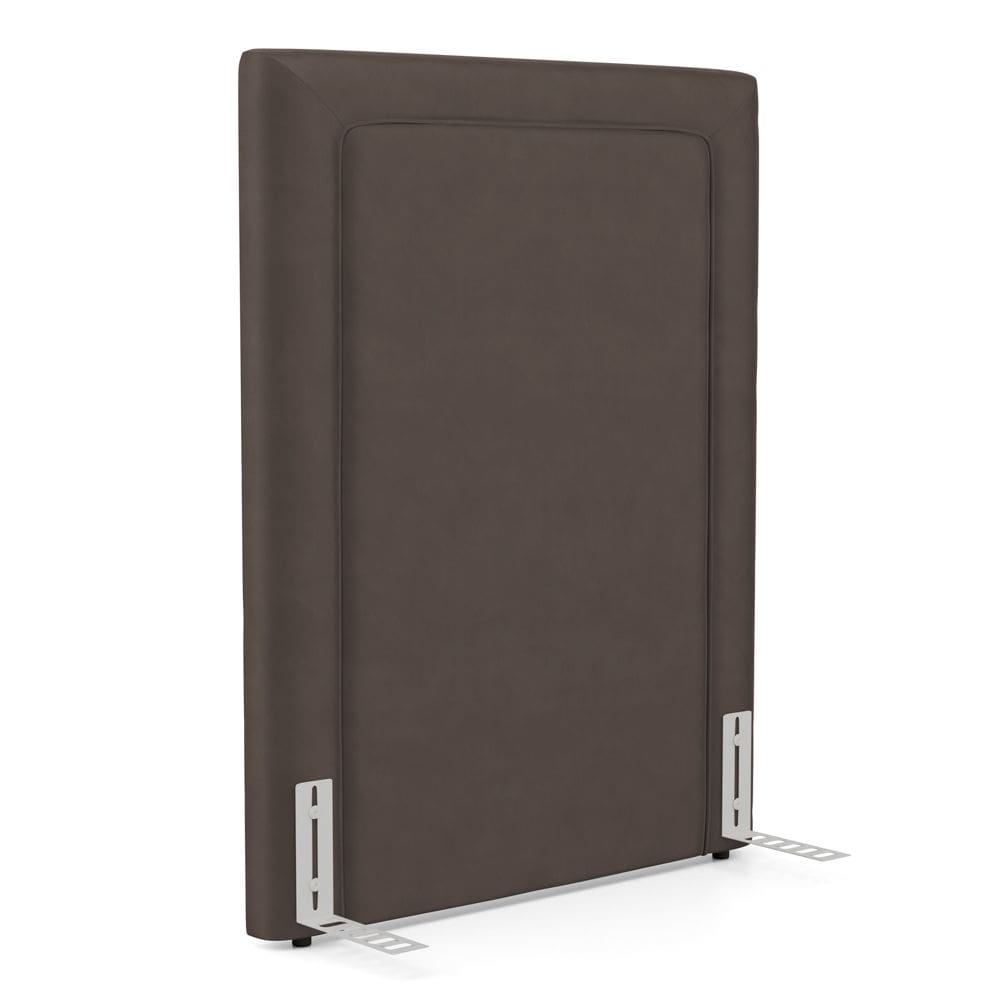 Cabeceira Cama Box Solteiro Alba 90cm com Frame Veludo Marrom - Abmaza