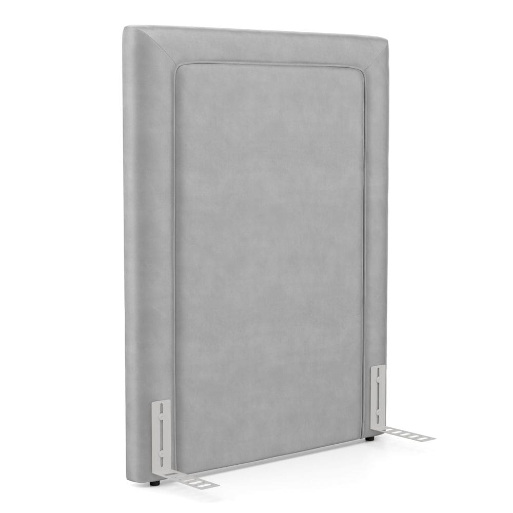 Cabeceira Cama Box Solteiro Alba 90cm com Frame Veludo Cinza Claro - Abmaza