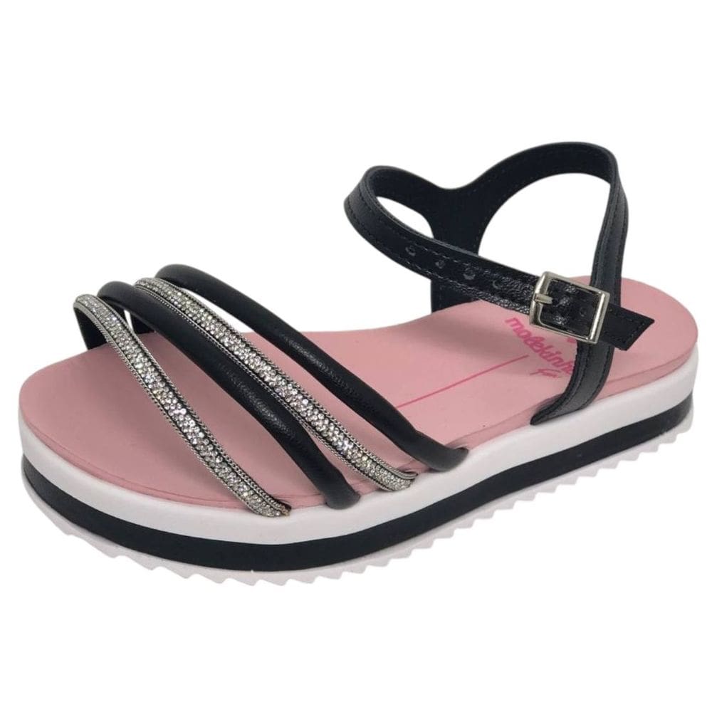 Sandália Infantil Menina Flatform Conforto Strass Molekinha