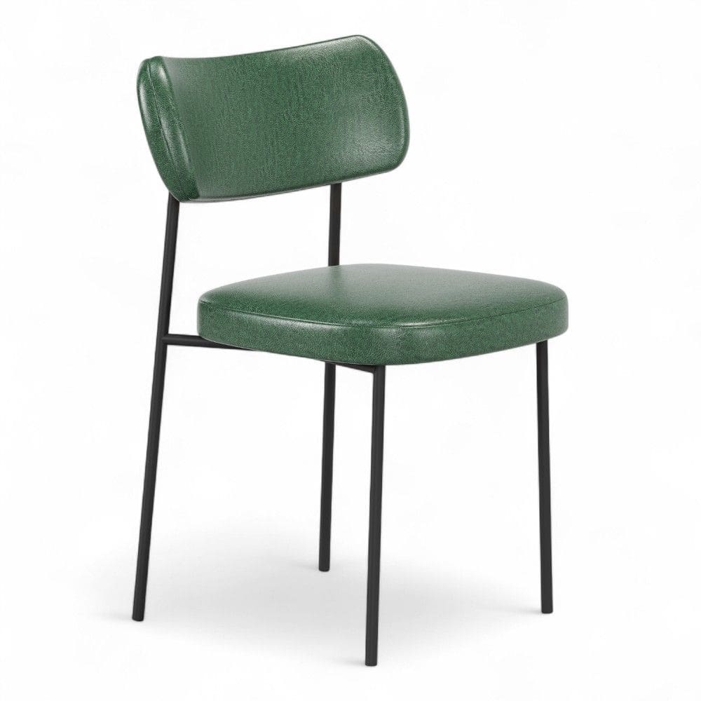 Cadeira Sala de Jantar Lila Estofada com Encosto Couríssimo Verde - Abmaza