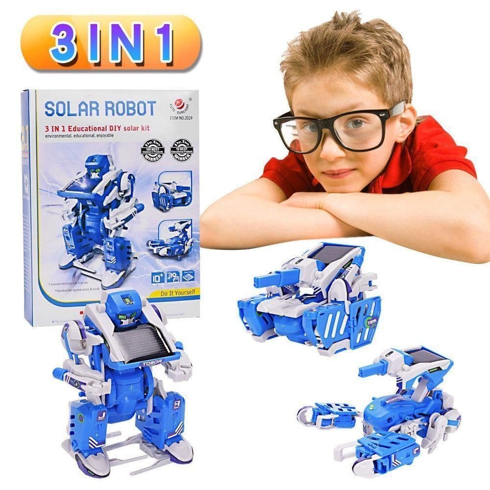 Kit Robo Solar 3 Em 1 Transformers Brinquedo De Montar Tanque Caminhao Escorpiao Educativo Robotica