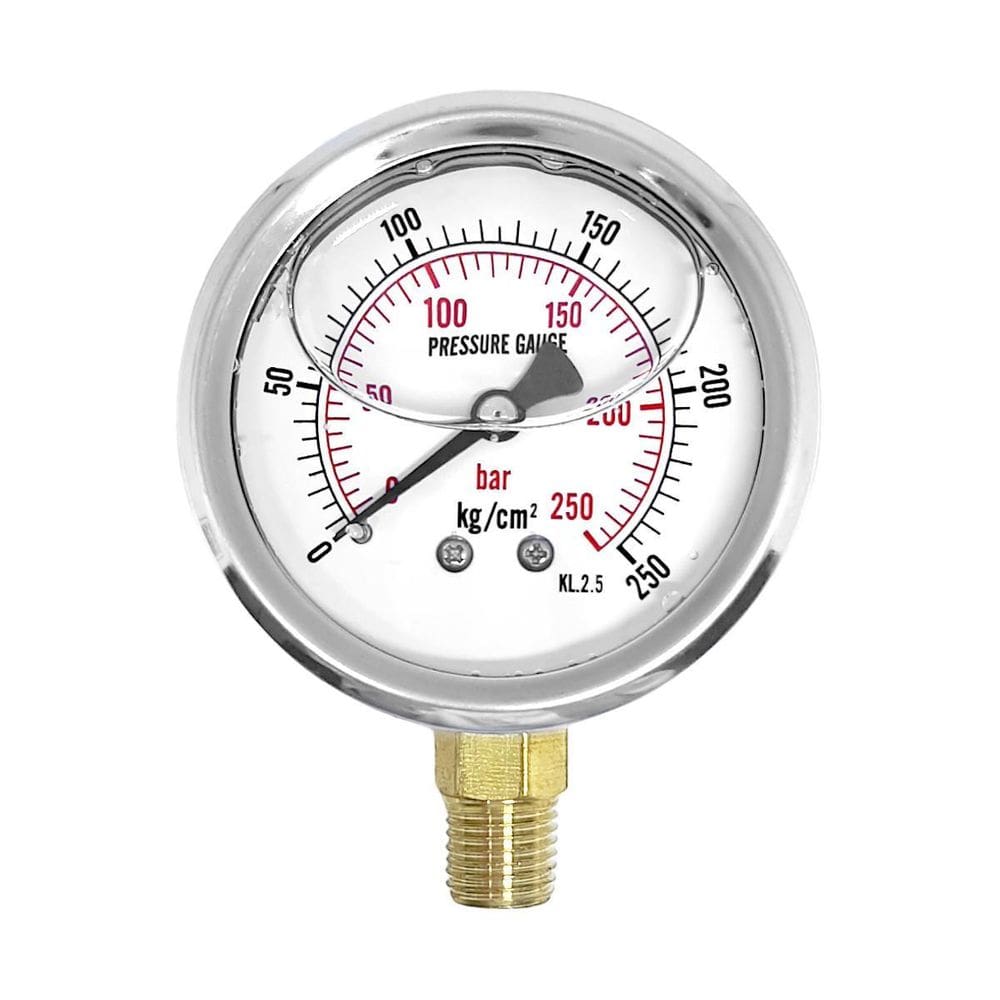 Manometro Hidraulico 250 Bar Rosca 1/4 Modelo Yn60