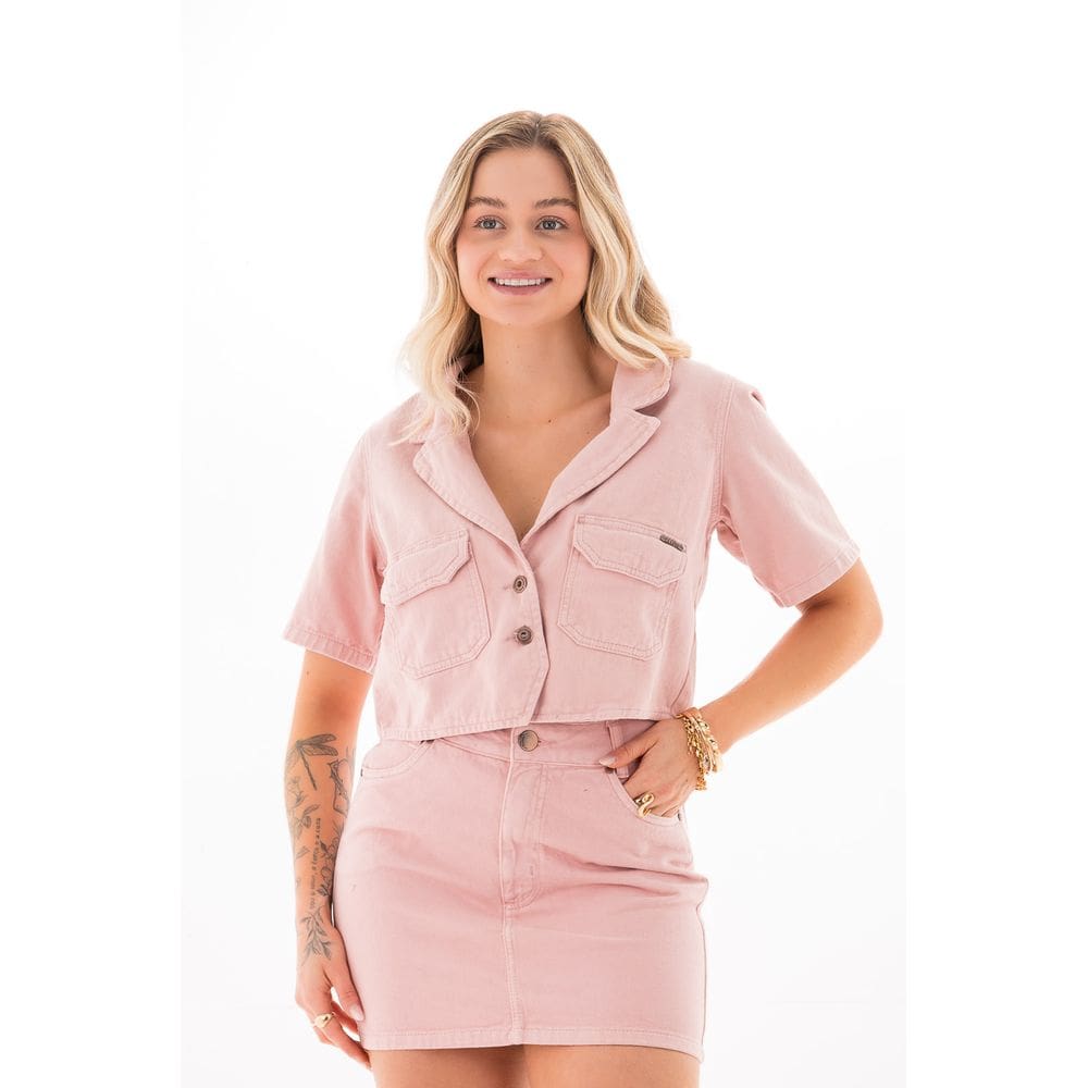 Camisa Collor Feminina Arauto Cropped