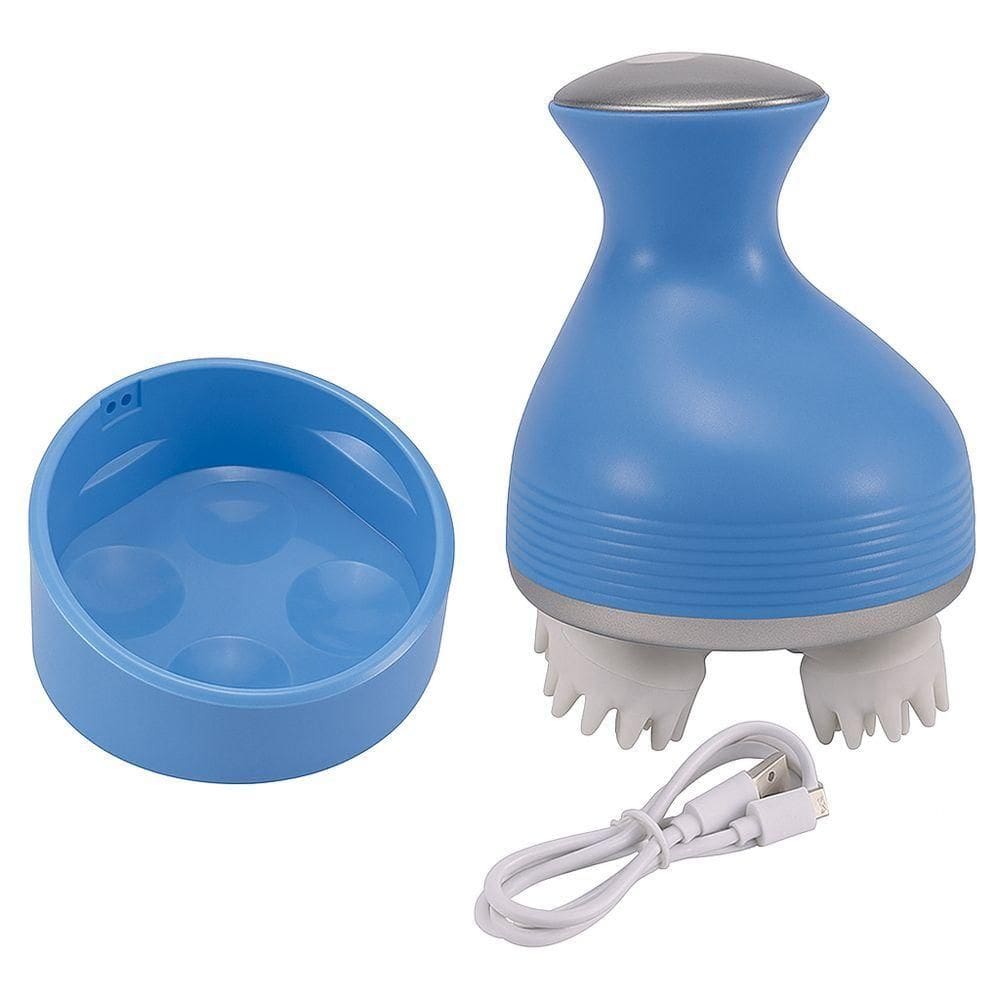 Massageador Elétrico De Cabeça E Corpo Azul Alívio Do desconforto E Relaxamento Profundo
