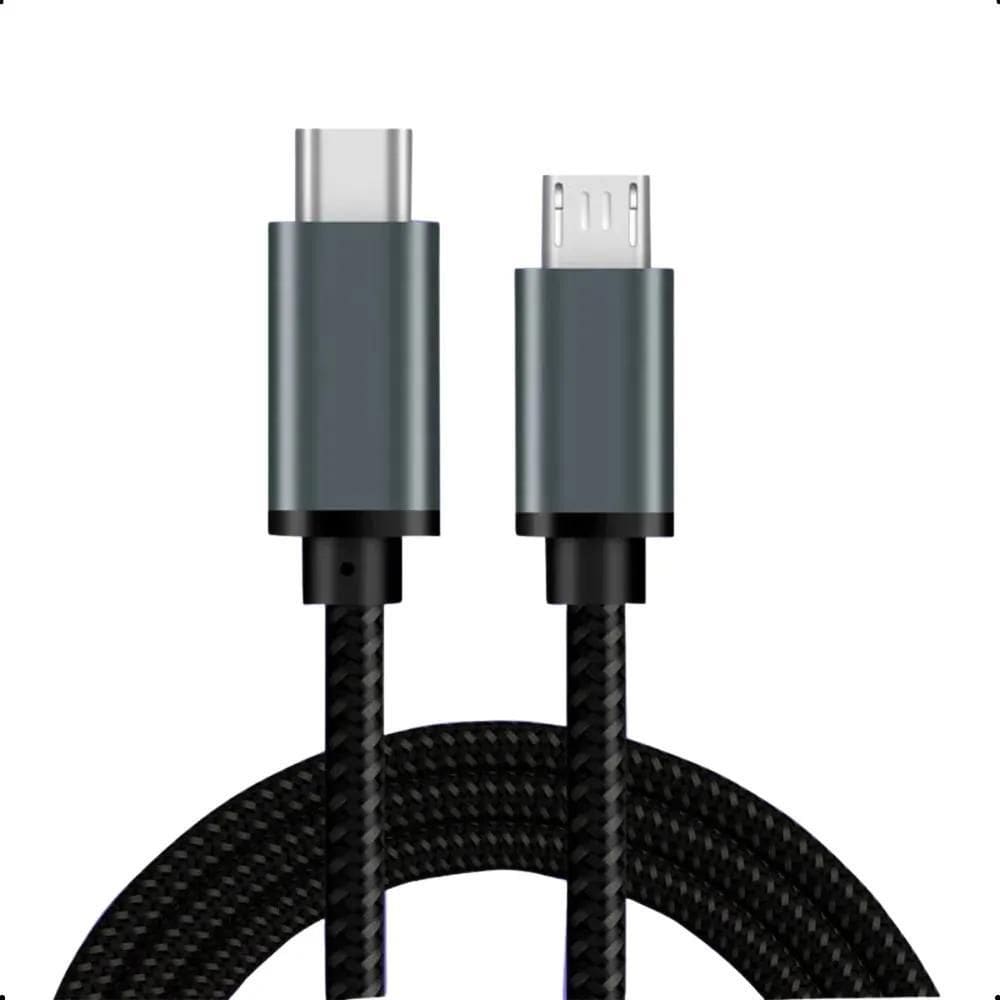 10X Cabo Usb-C Para Micro Usb 30Cm Carga Rápida Otg 2.4A