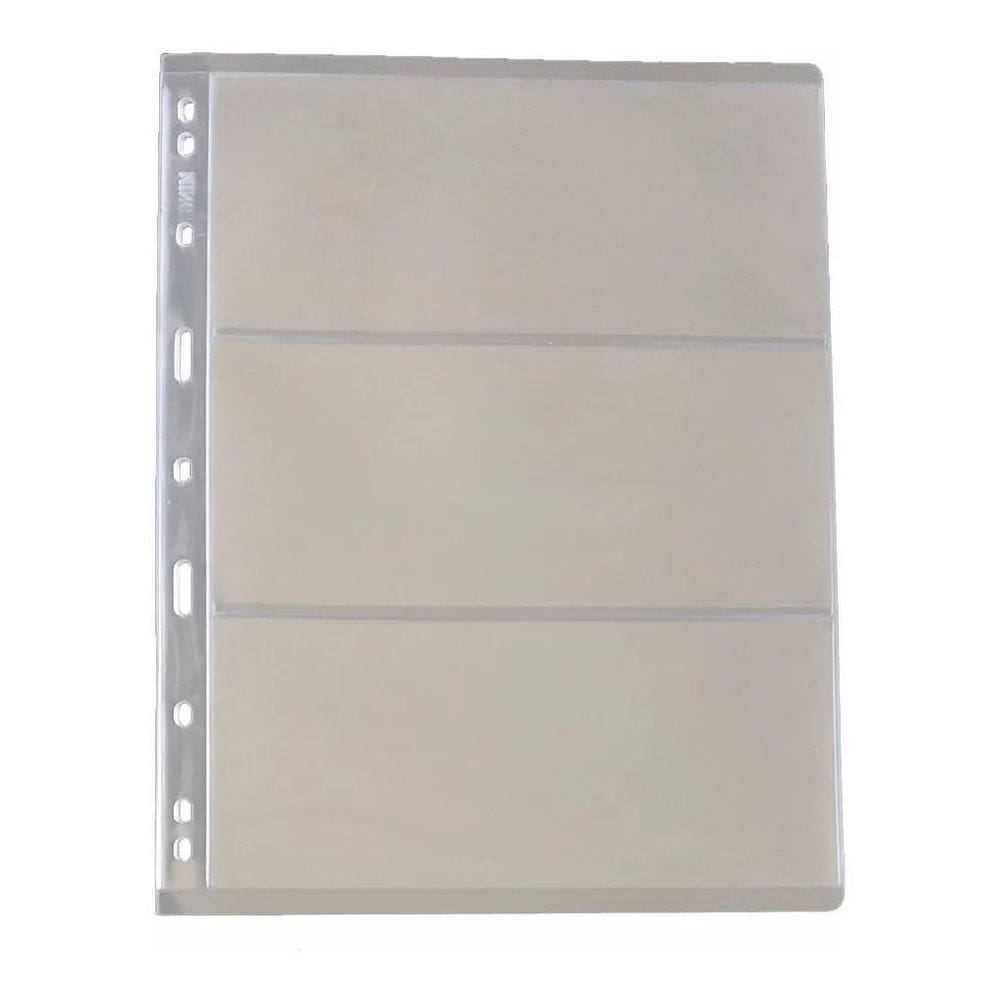 10 Folhas Plástico Cédula Acetato 3 Divisões 3Bzn 32X24Cm
