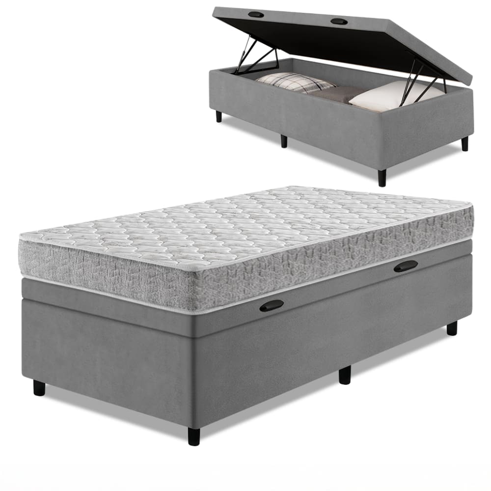 Cama Box Baú Solteiro D33 Inducol Soft 88x188x58cm CBP