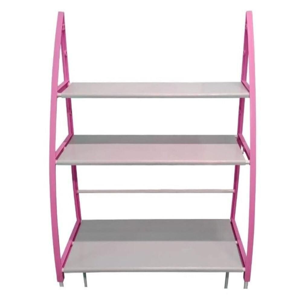 Estante Organizador Lavanderia Maquina Lavar 3 Prateleiras Rack Multiuso Banheiro Brinquedos Rosa