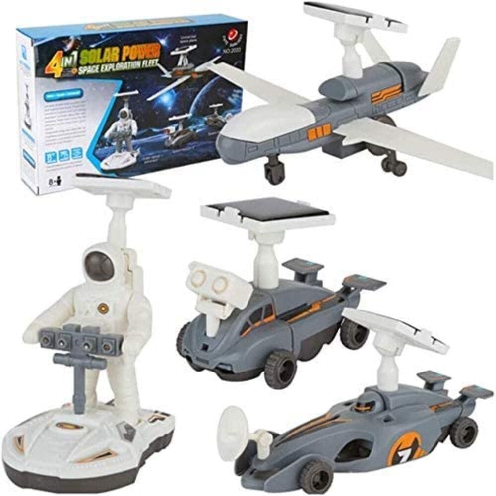 Kit Robo Solar 4 Em 1 Exploracao Lunar Robotica Educativo Astronauta Aviao Geek Crianca Brinquedo