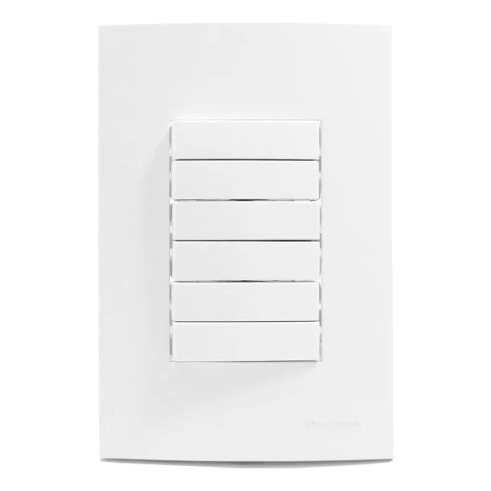 10X Conjunto 6 Interruptores 4X2 Branco Margirius