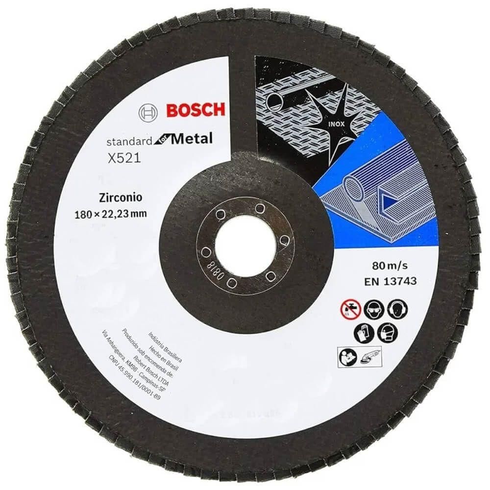 Disco Flap X521 Para Metal Grão 80 180mm - 2608619294 - Bosch
