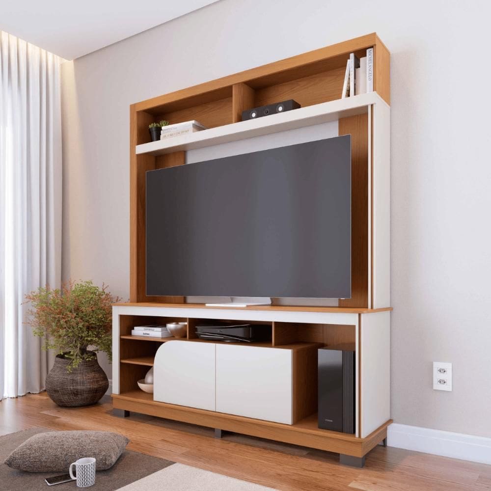 Estante para sala de estar Nassau Freijo Off White Matte