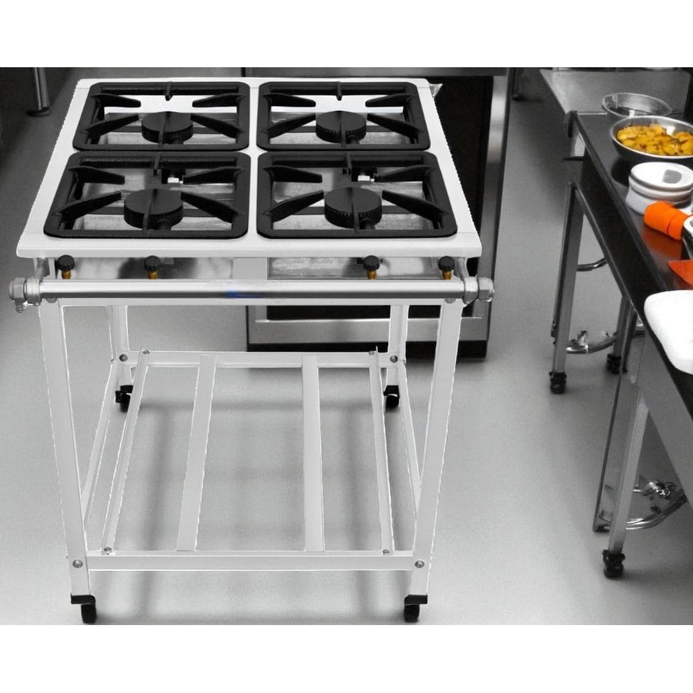 Fogão Industrial 4 Bocas 40x40 Ap P8 em Aço Inox Leona