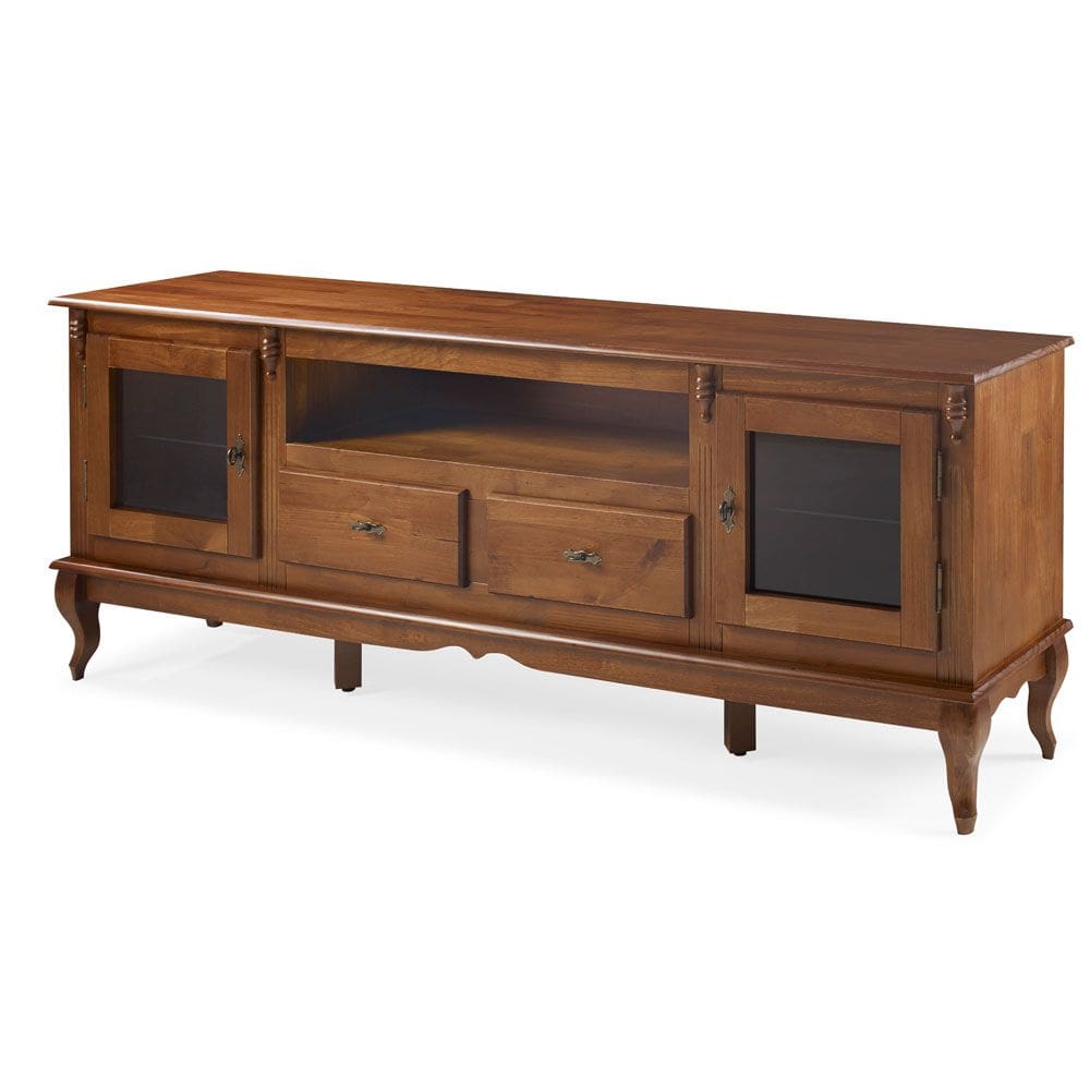 Rack para Tv com Pés Luis XV 2 Gavetas 2 Portas e Nicho 60503 Linz Móveis - Imbuia Glazer