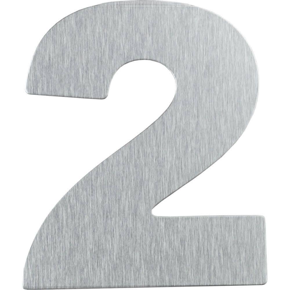 Número Residencial Em Alumínio Composto Escovado 125mm Nº 2 - Pr3001-2 - Pincéis Atlas